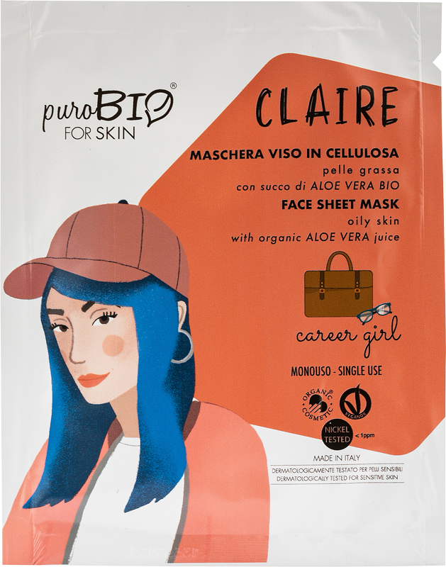 CLAIRE career girl FACE MASK in CELLULOSE - for OILY SKIN